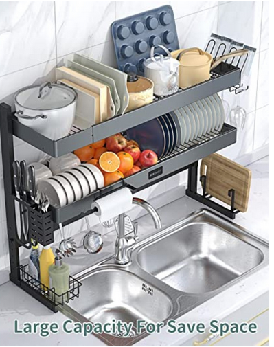 Dish Rack 3 Tier Dish Drying Stand  حامل تجفيف الأطباق ذو 3 طبقات